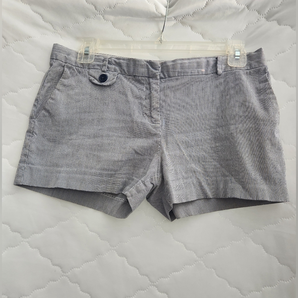 Women's Navy & White Striped Shorts